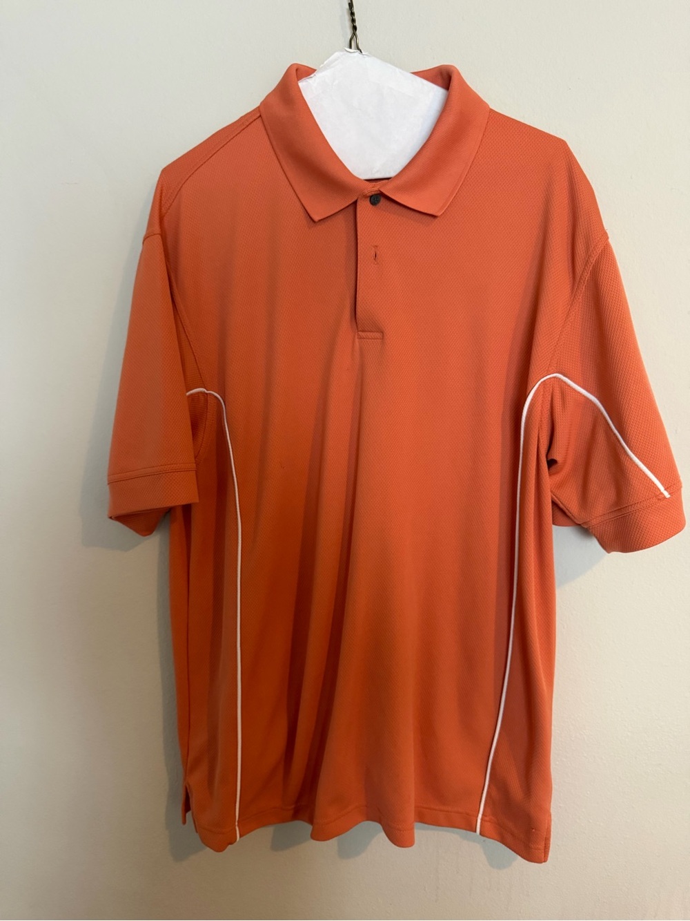 PGA Tour Men's Orange Polo with White Piping